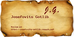 Josefovits Gotlib névjegykártya